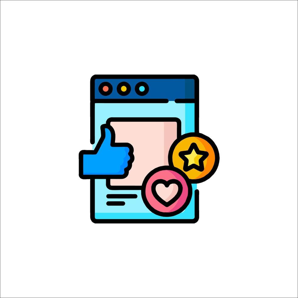 A thumbs up icon with a star and a thumbs up vector