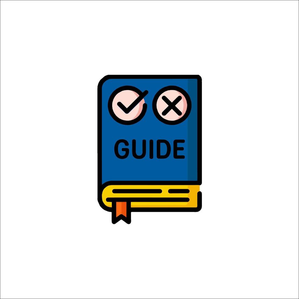 A guide icon with a check mark on it vector