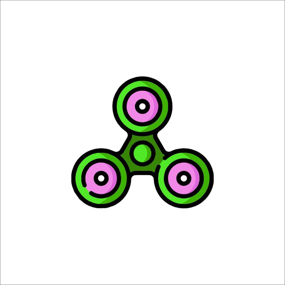 A green and pink fidget spinner on a white background vector