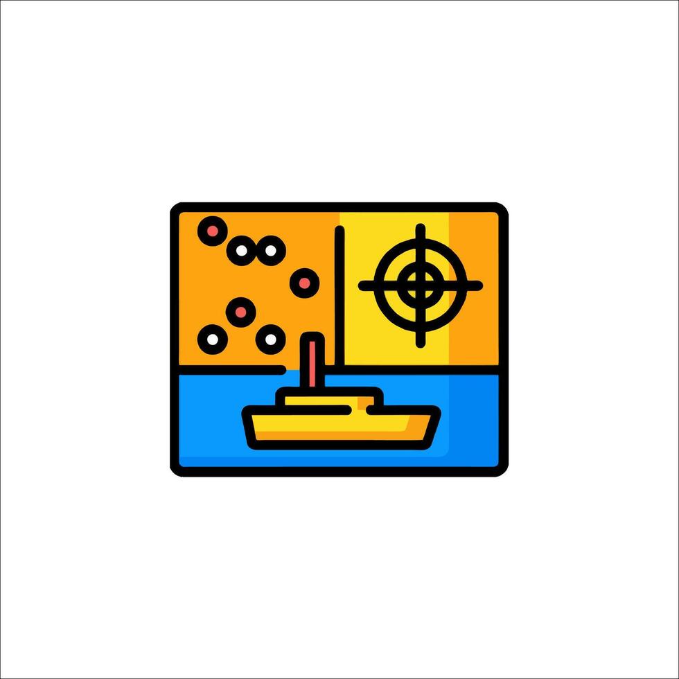 A boat with a target on it and a map vector