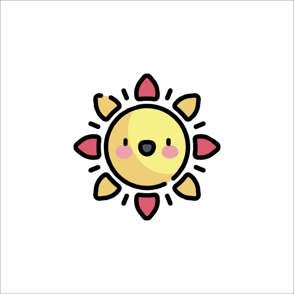 A cute sun with a smiley face on it vector