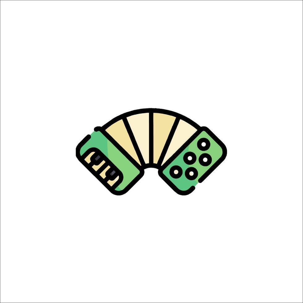 A green accordion icon on a white background vector