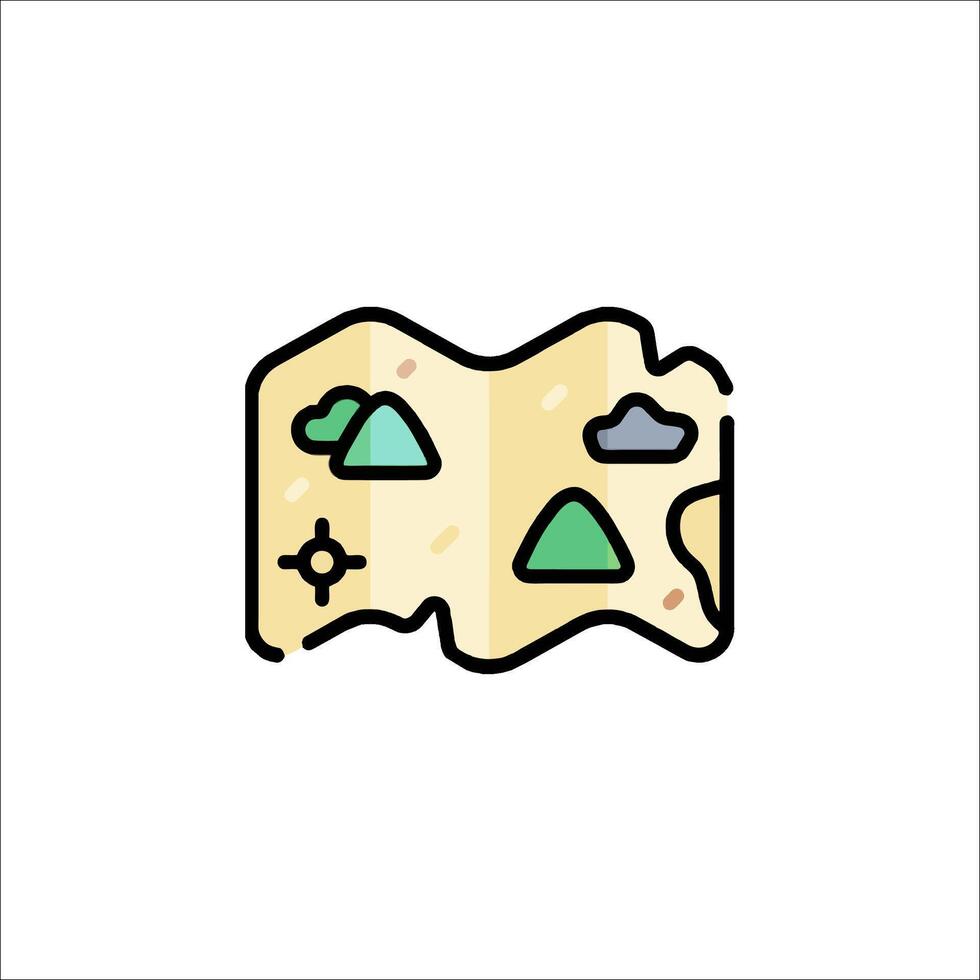 A map with mountains and trees on it vector