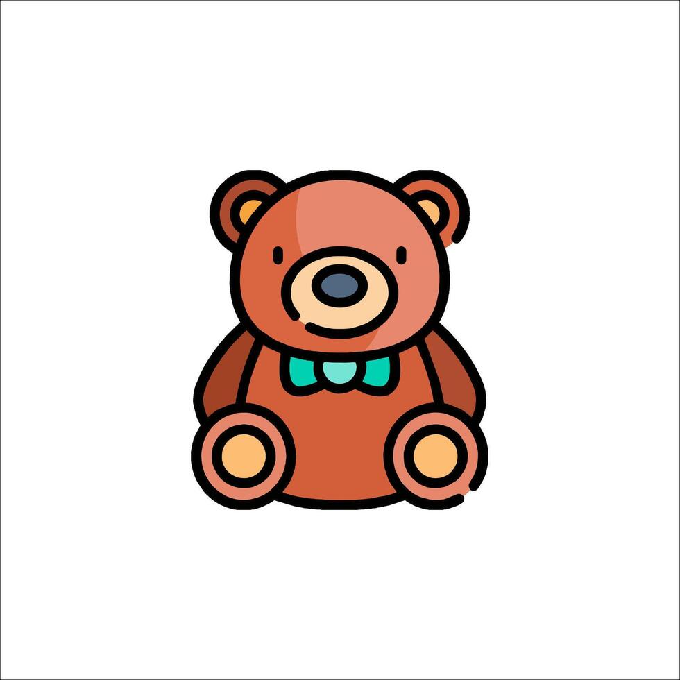 A teddy bear with a bow tie on its head vector