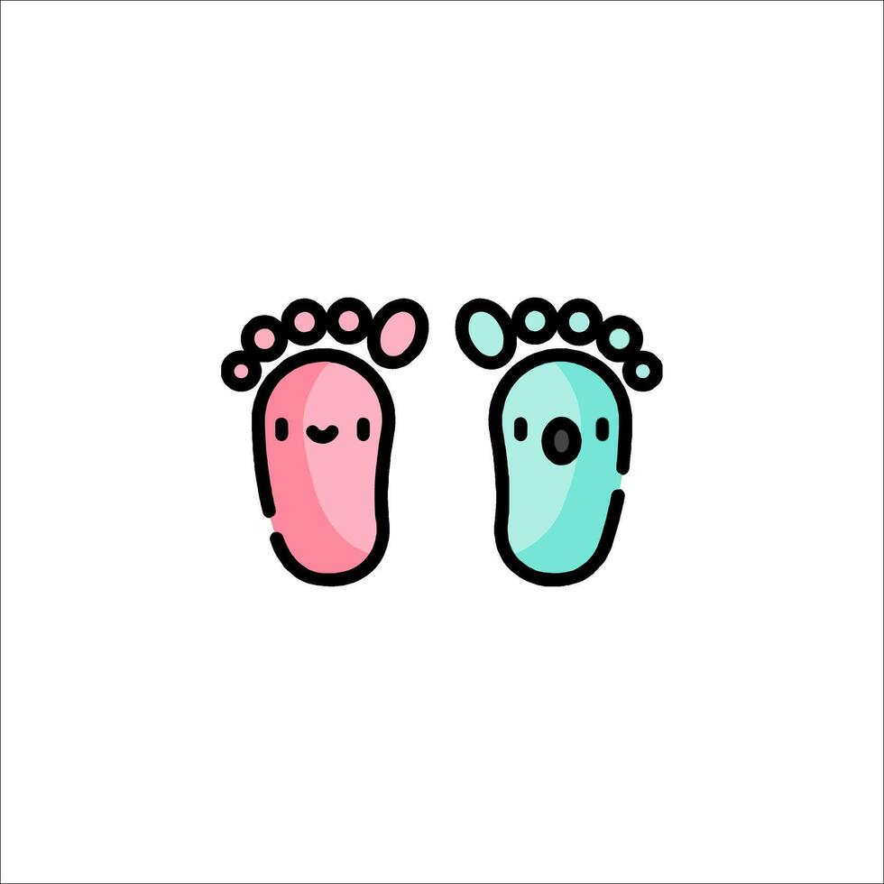 Baby footprints logo design vector