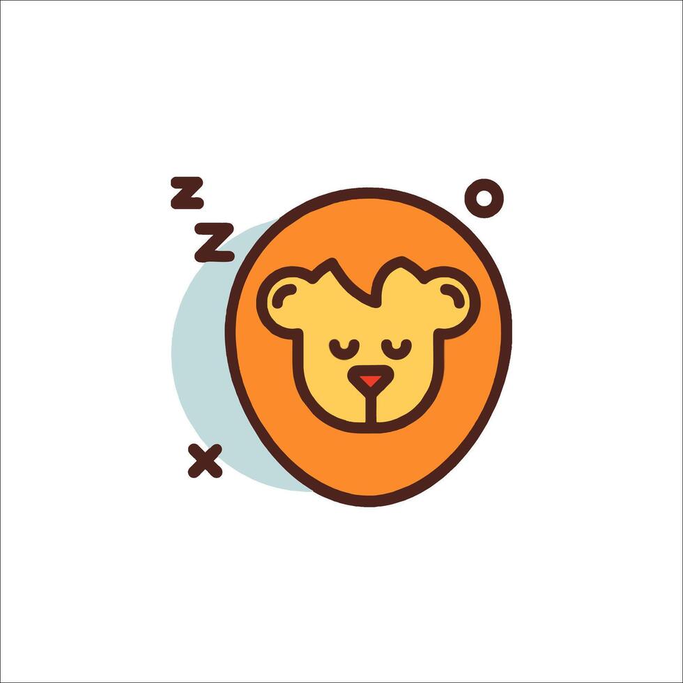 A lion sleeping in a circle with the words sleep on it vector