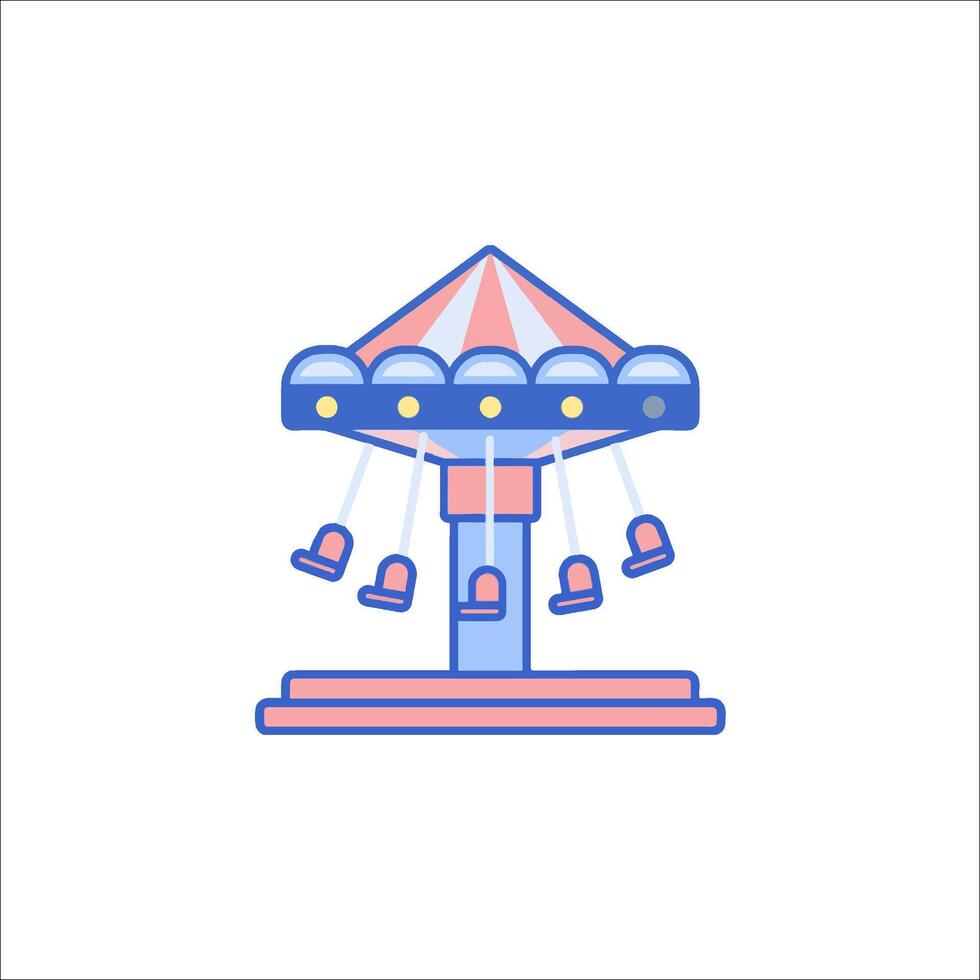 A carousel ride icon in a flat style vector