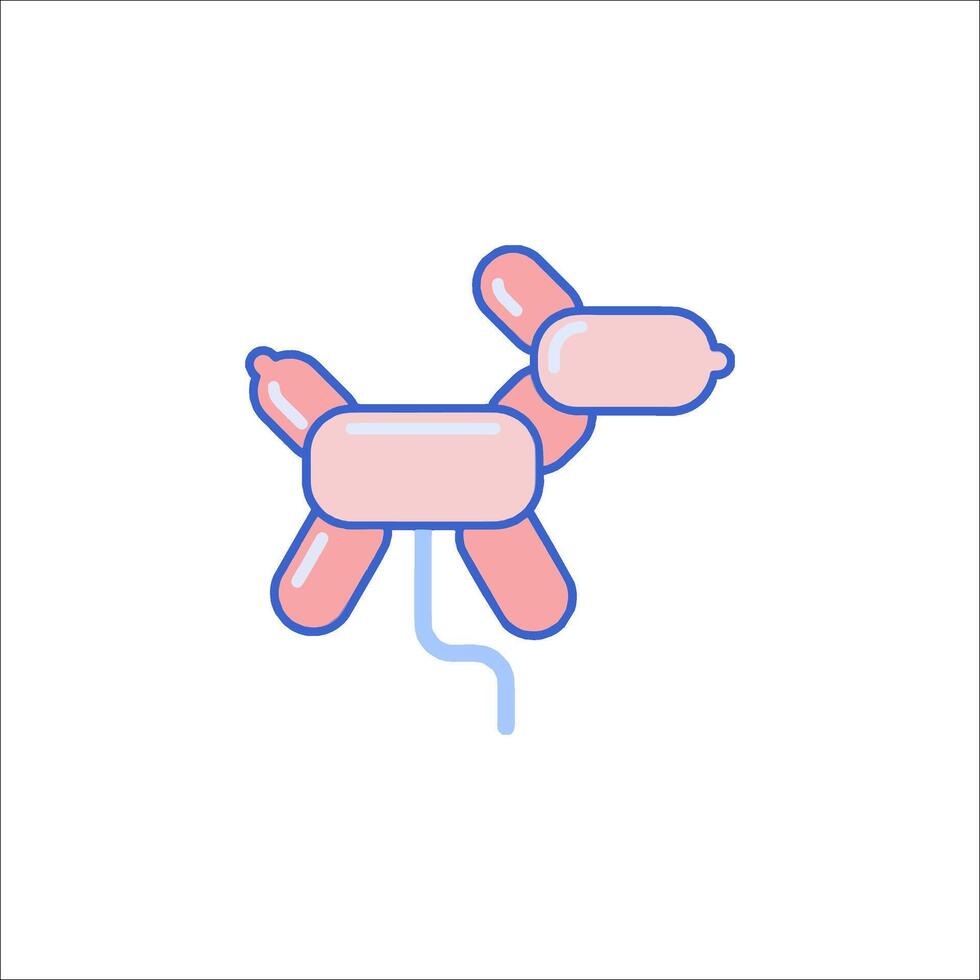 A dog balloon with a pink nose and blue eyes vector