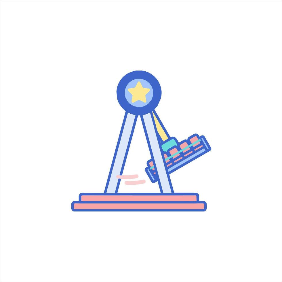 A roller coaster with a star on top vector