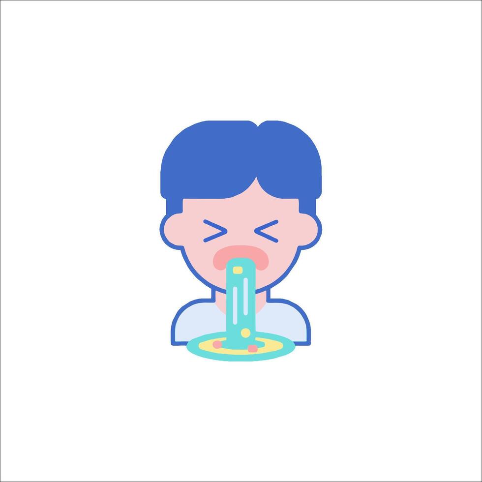 A man with a spoon in his mouth vector