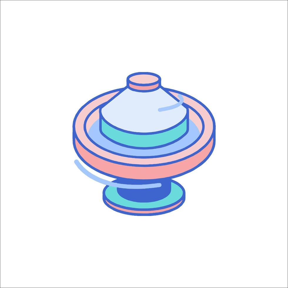 A flat icon of a spinning top vector