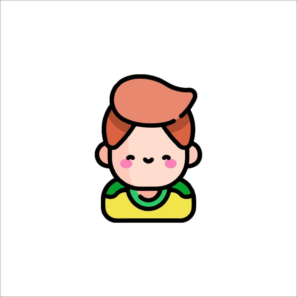 A boy with a red hair and green shirt vector