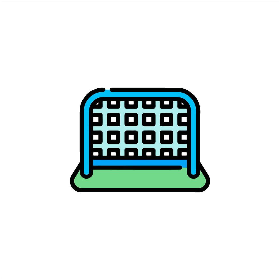 A soccer goal with a net on it vector