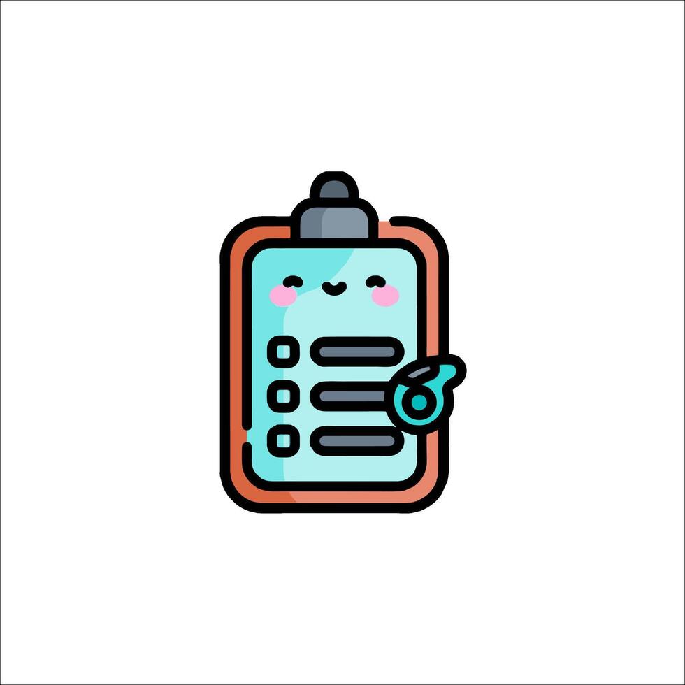 A checklist icon with a smiley face vector