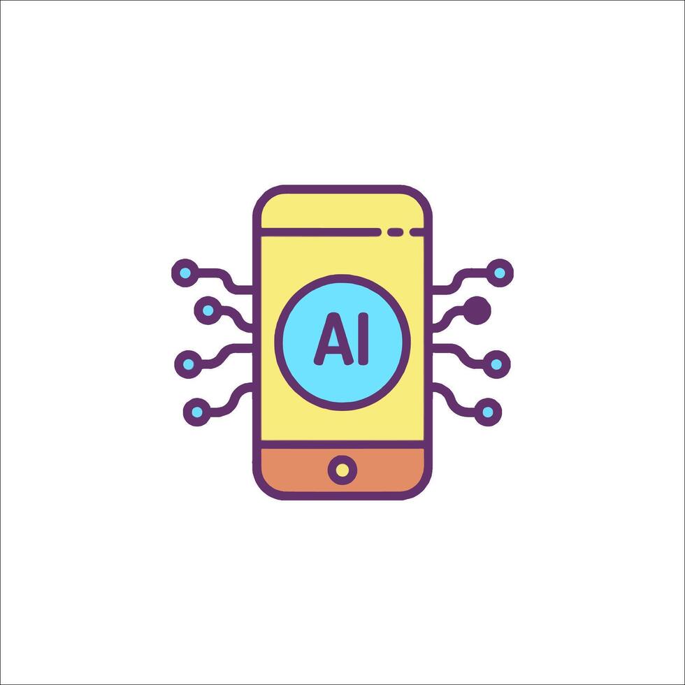 Ai icon with ai logo on a phone vector