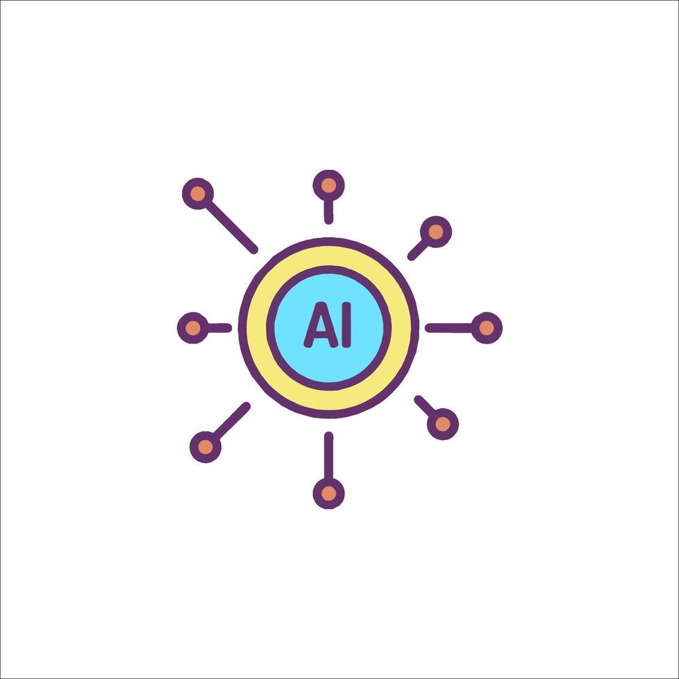 Ai icon illustration vector