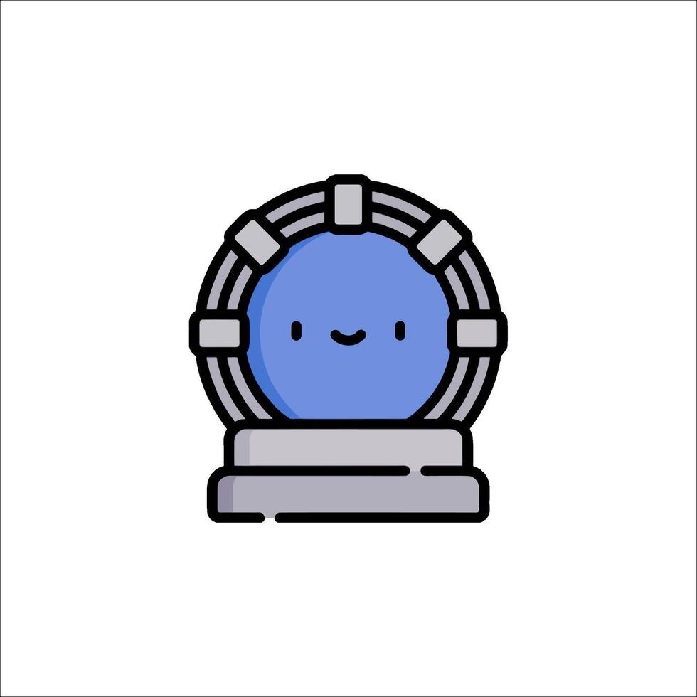 A blue and gray sphere with a smiley face on it vector