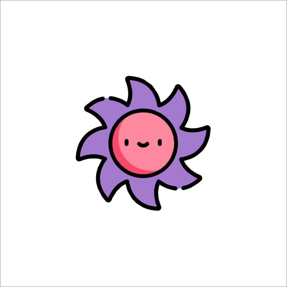 A cartoon sun with a smile on its face vector