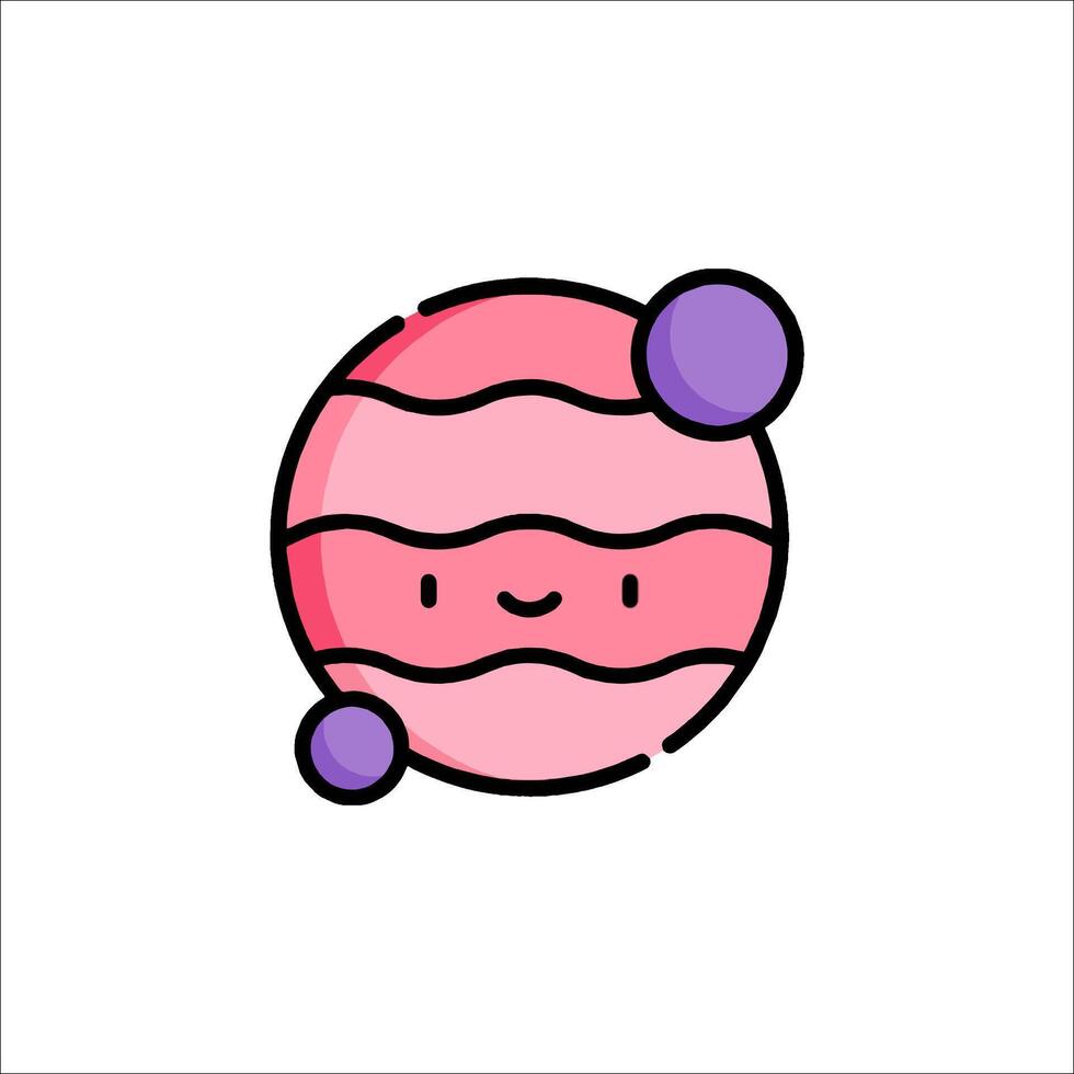 A cute cartoon planet with a smile vector