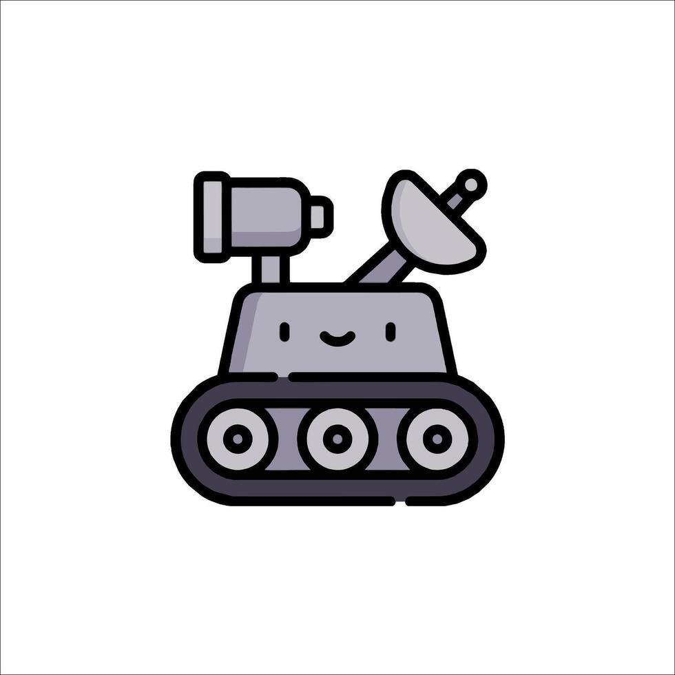 A cartoon tank with a camera on top vector