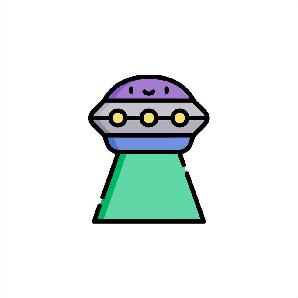 Alien spaceship icon illustration vector