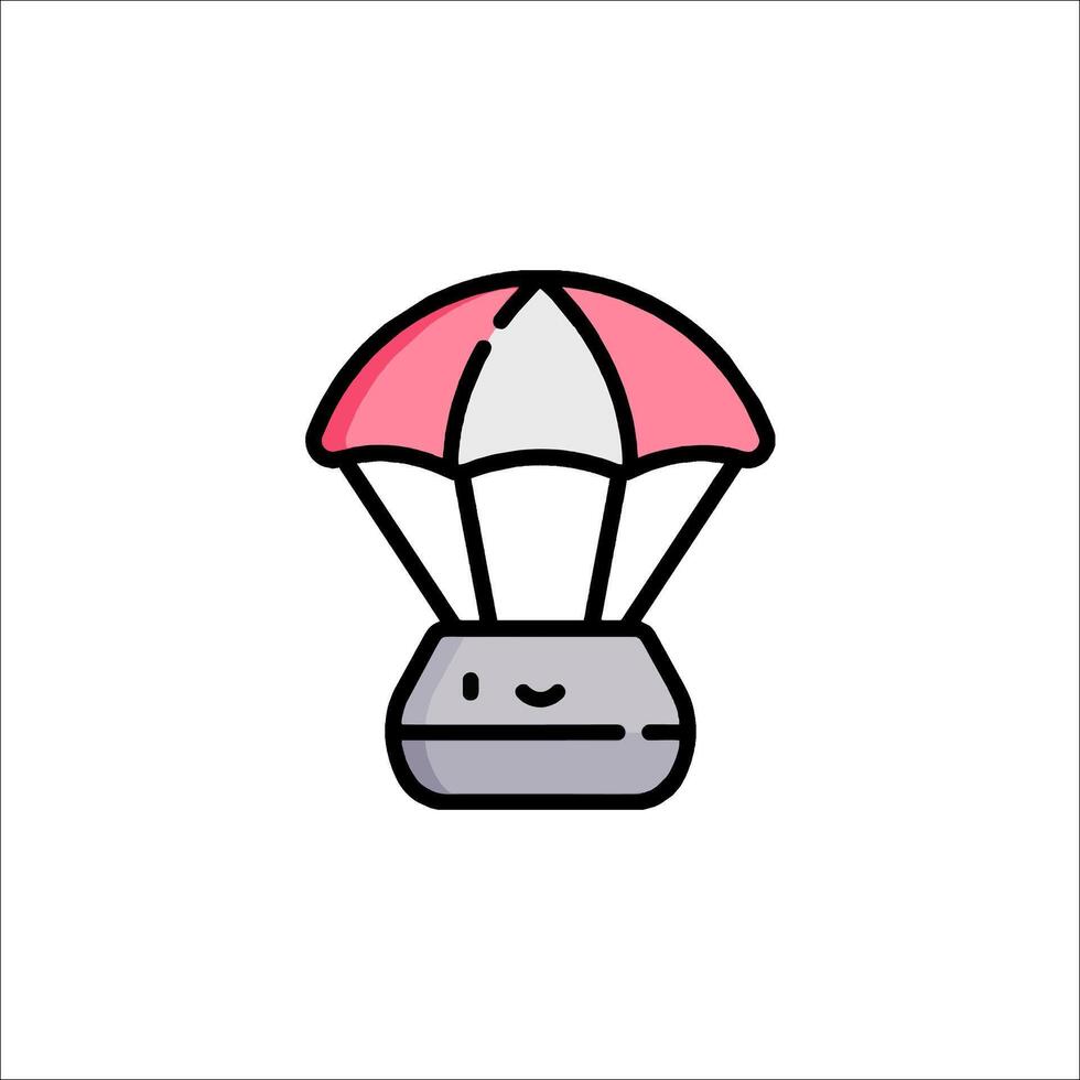 A cartoon parachute with a smiley face vector