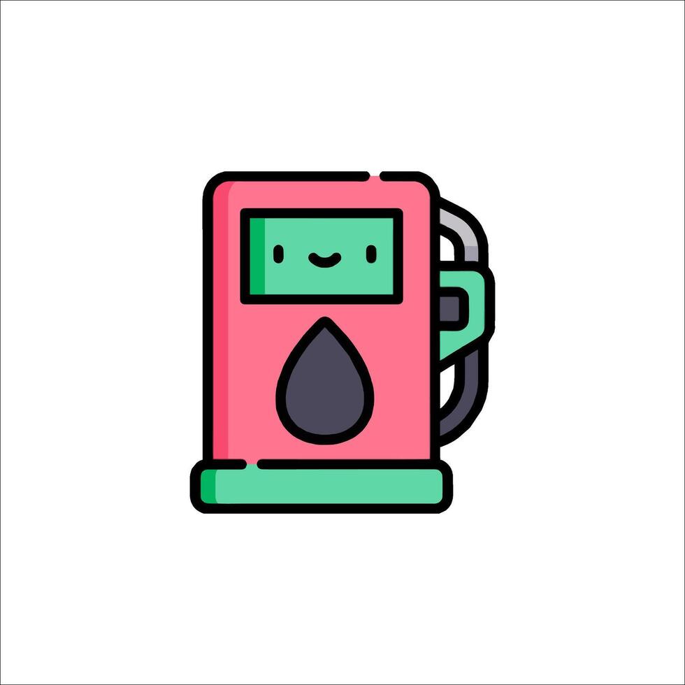 A cartoon gas pump with a smiley face vector