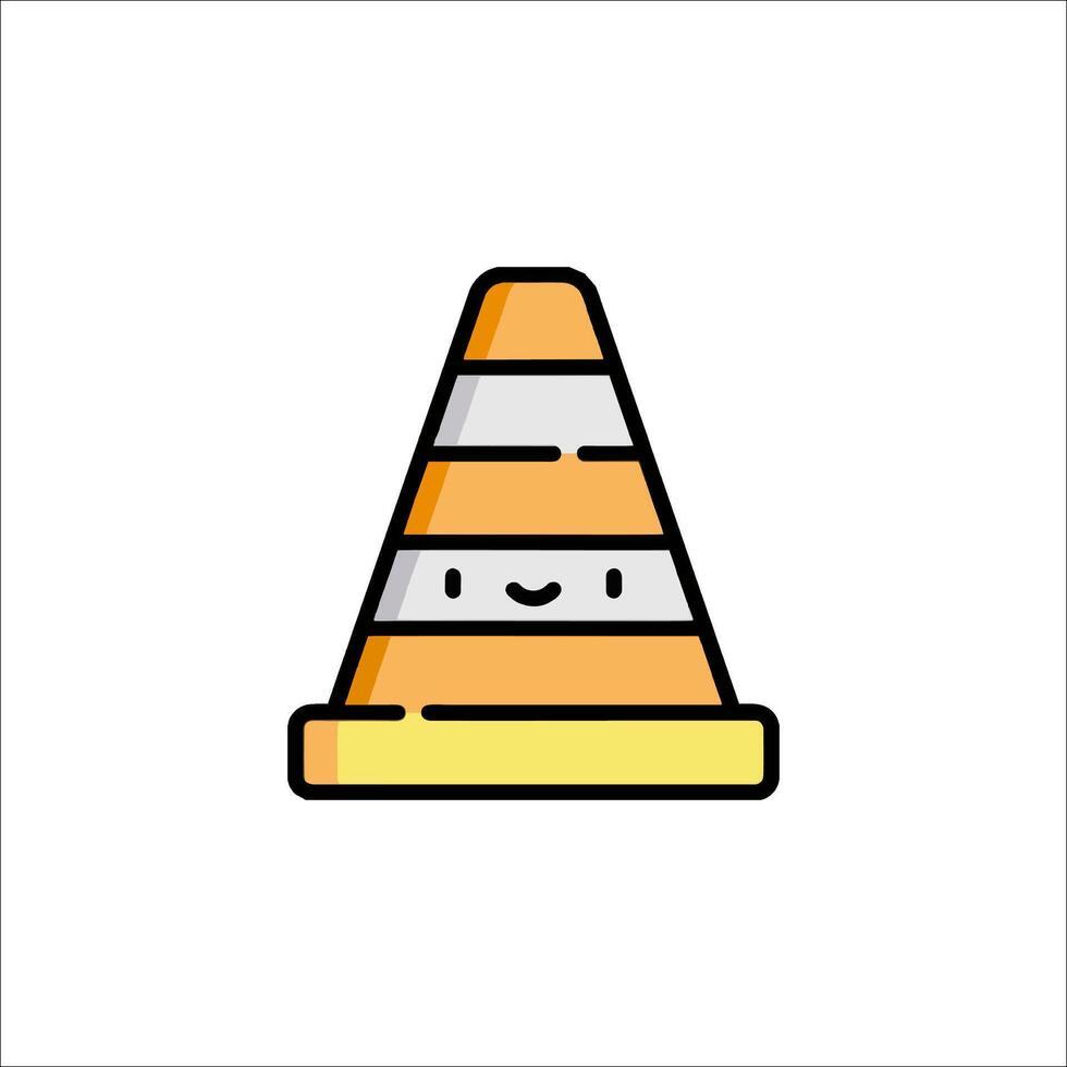A cartoon traffic cone with a smile on it vector