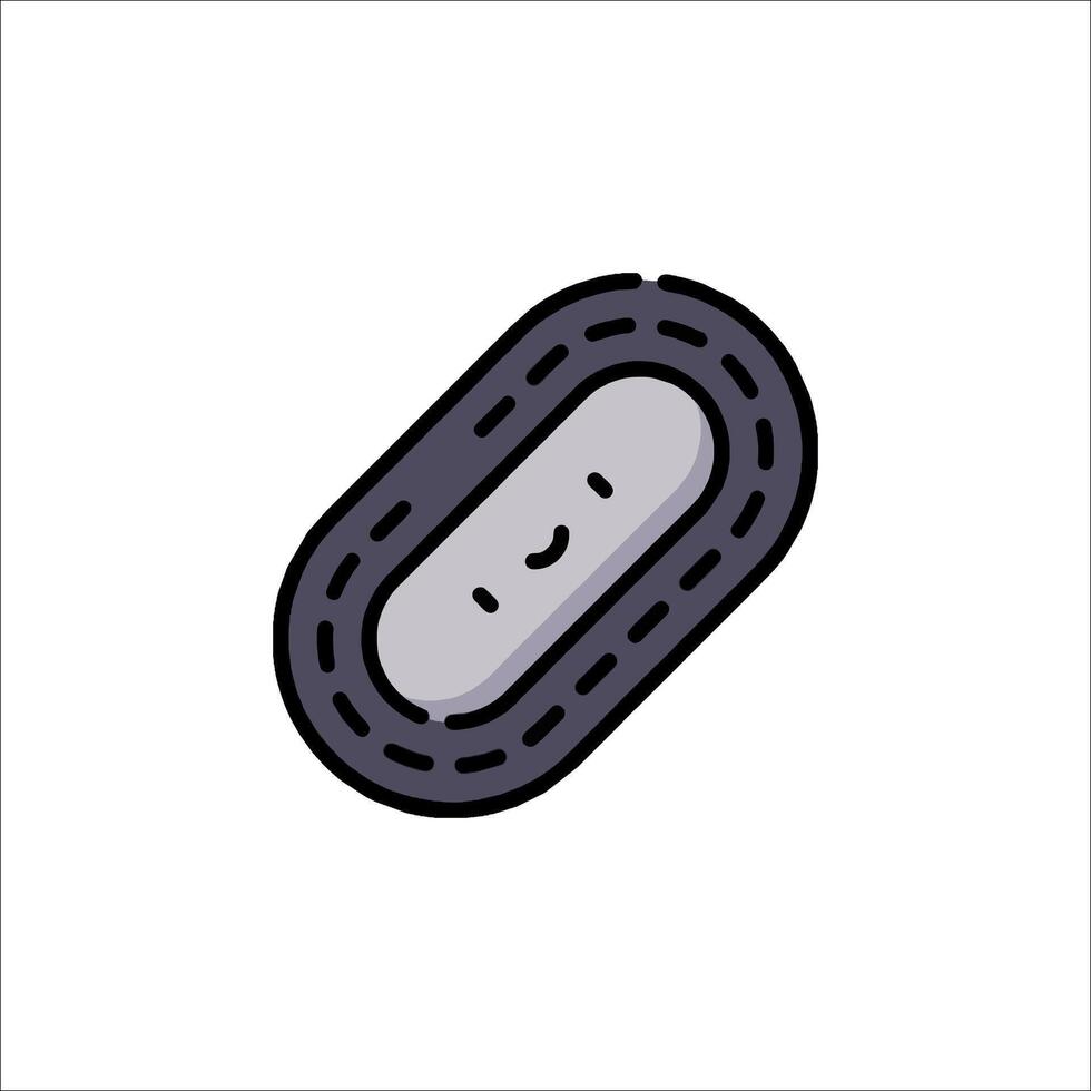 A black and white oval with a smiley face on it vector