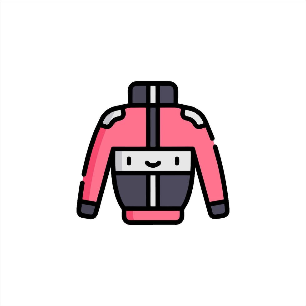 A cartoon jacket with a smiley face on it vector