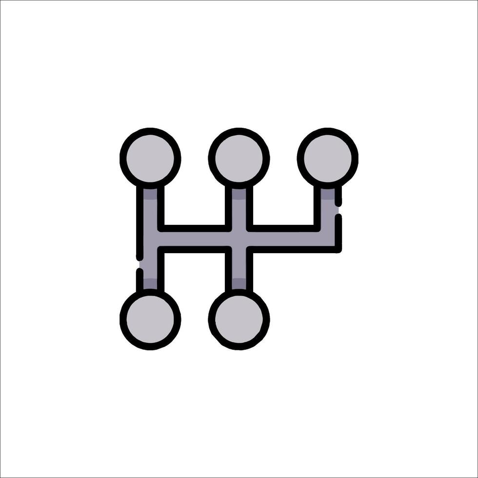 A black and white icon of four circles vector