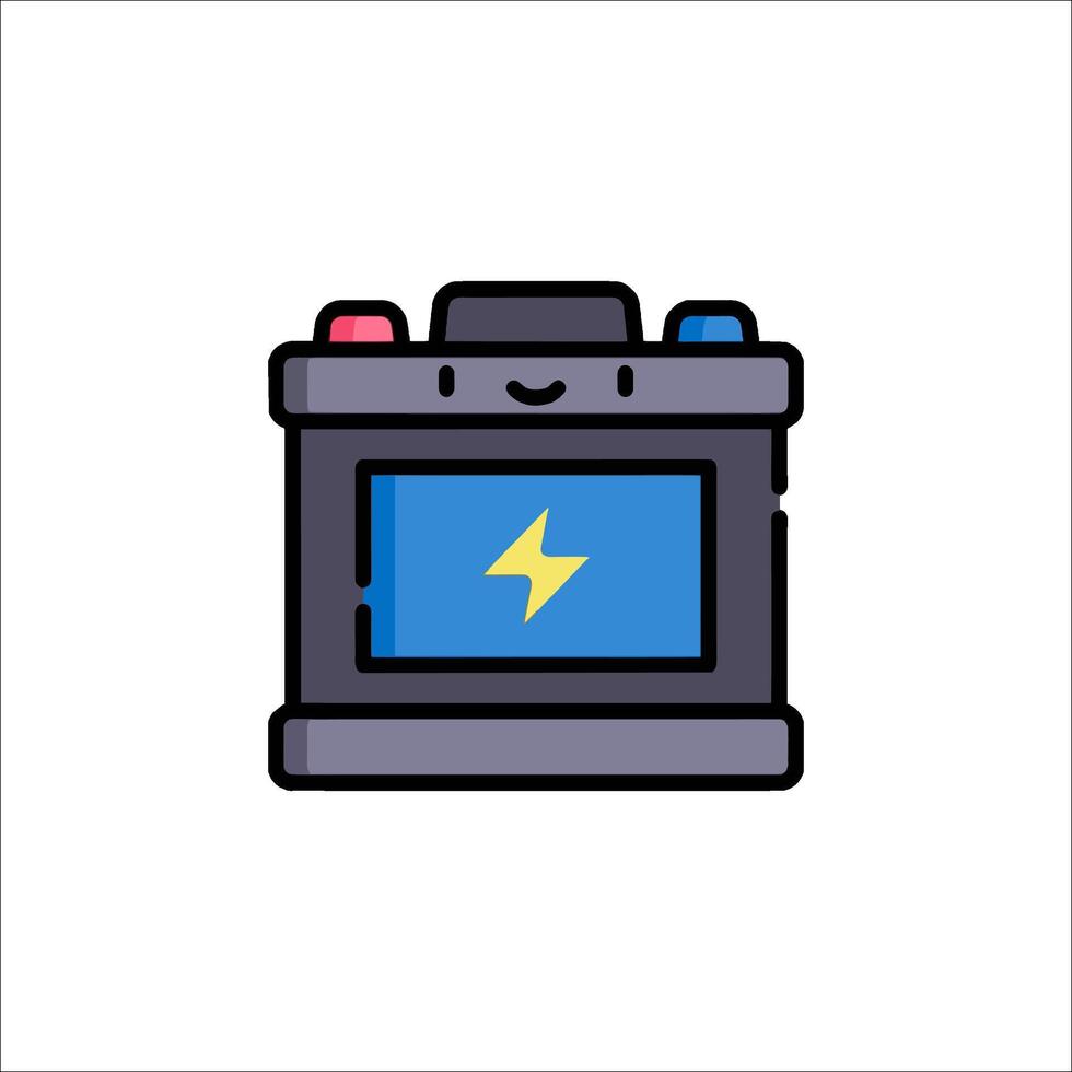 A battery icon with a lightning bolt on it vector