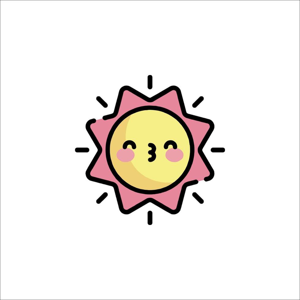A cute sun with a face and a smile vector