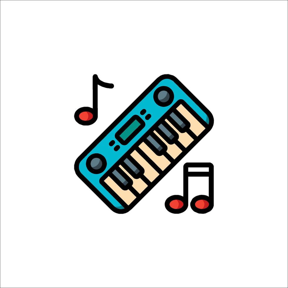 Music keyboard icon vector
