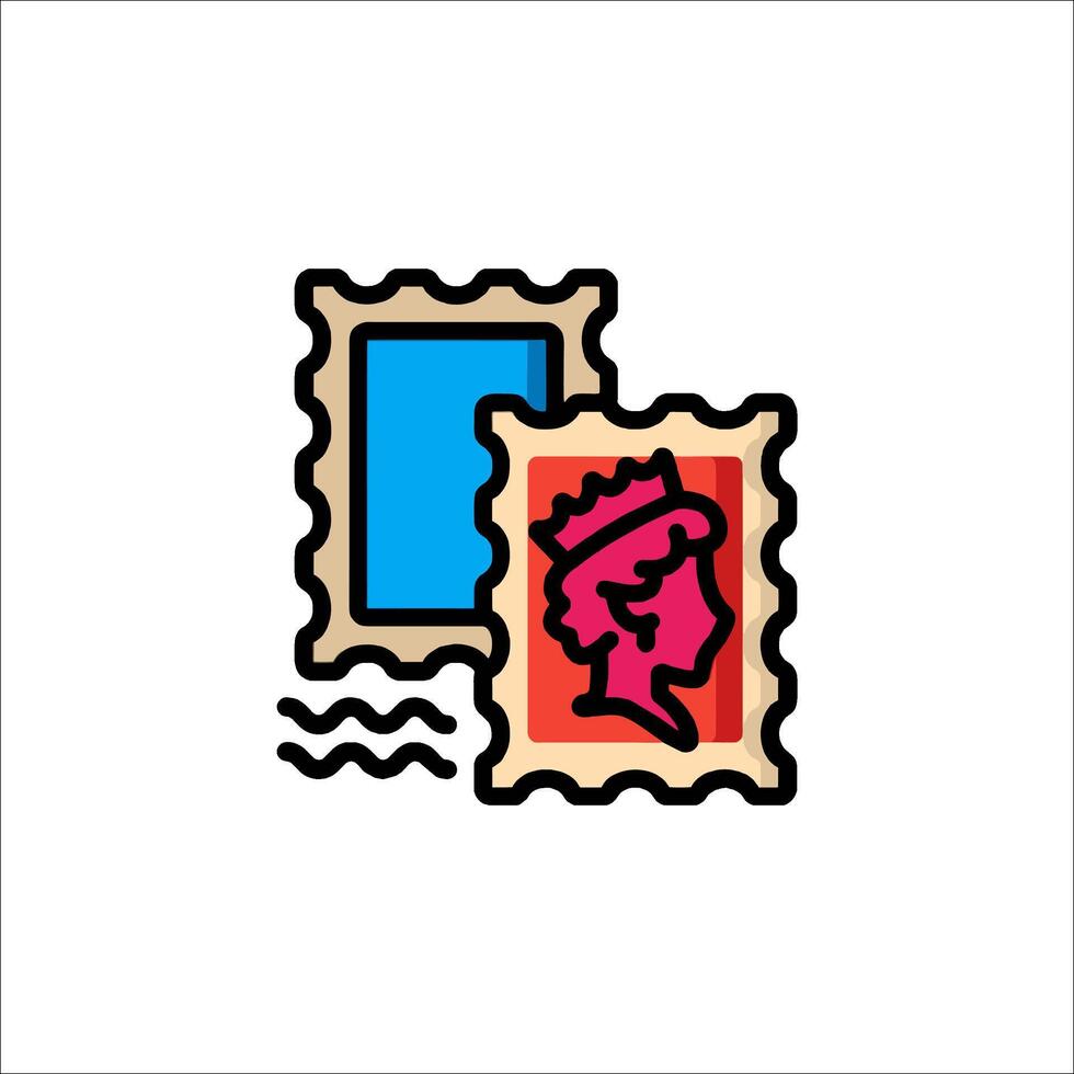 A postage stamp with a queen on it vector