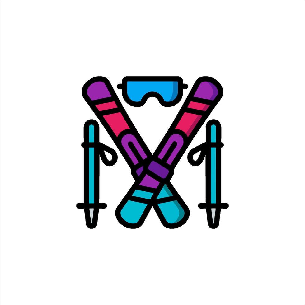 Colorful logo for ski resort vector