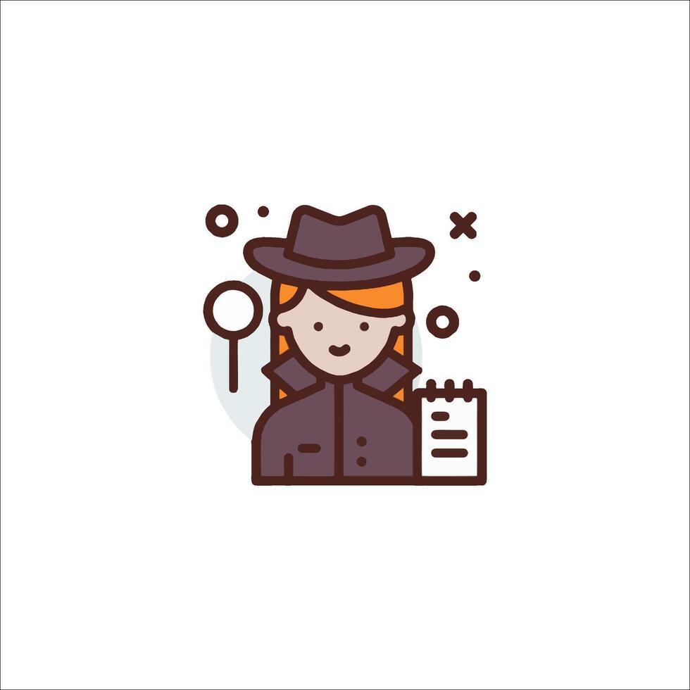 A woman in a hat and coat holding a clipboard vector