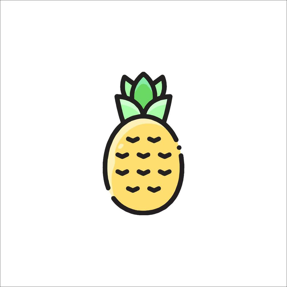 A pineapple icon with a green leaf on it vector