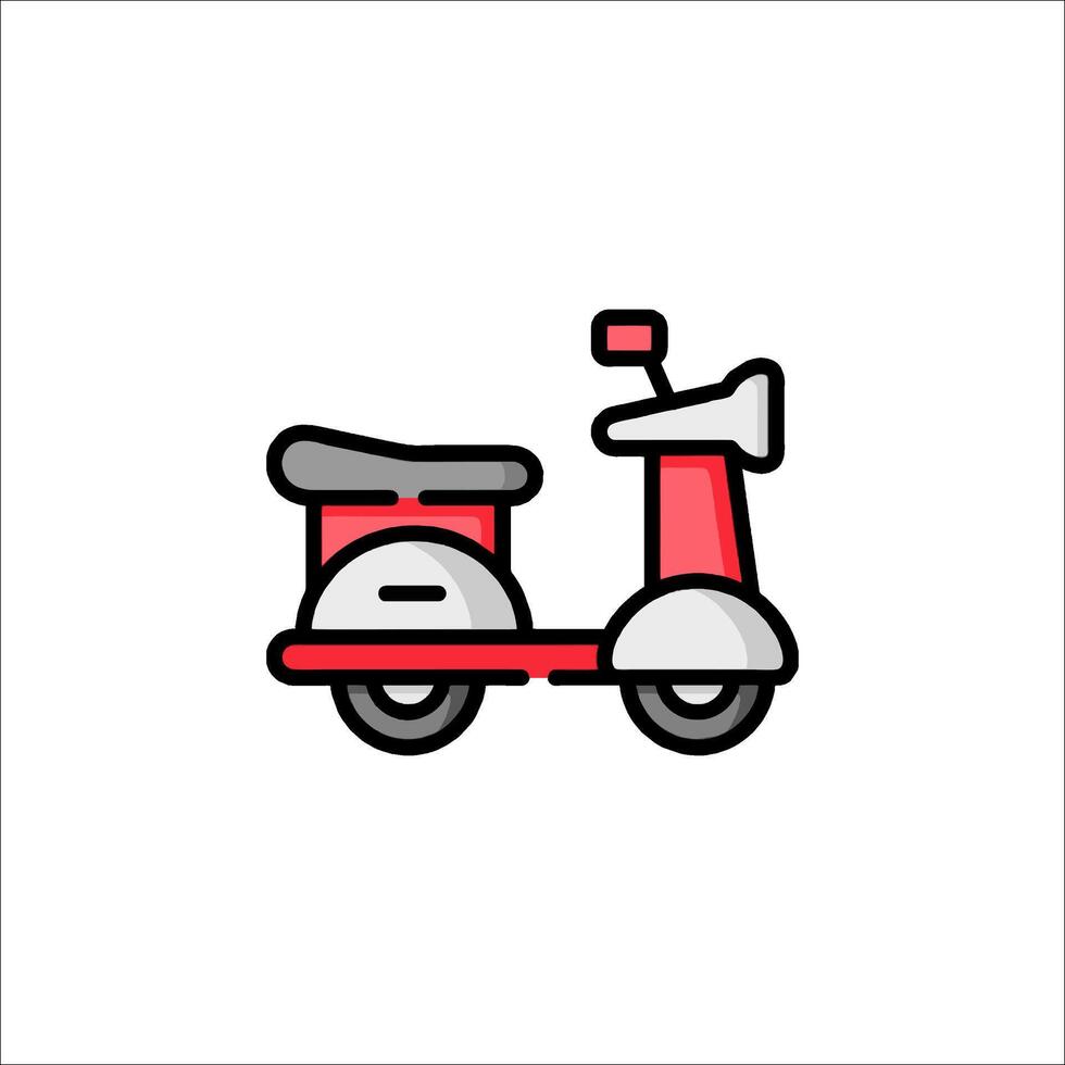 A red scooter icon on a white background vector