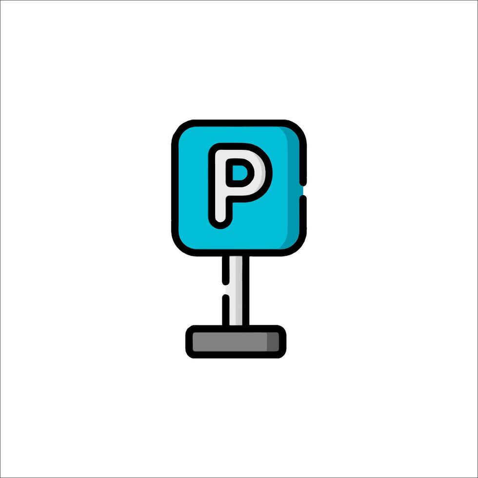 Parking sign icon illustration vector