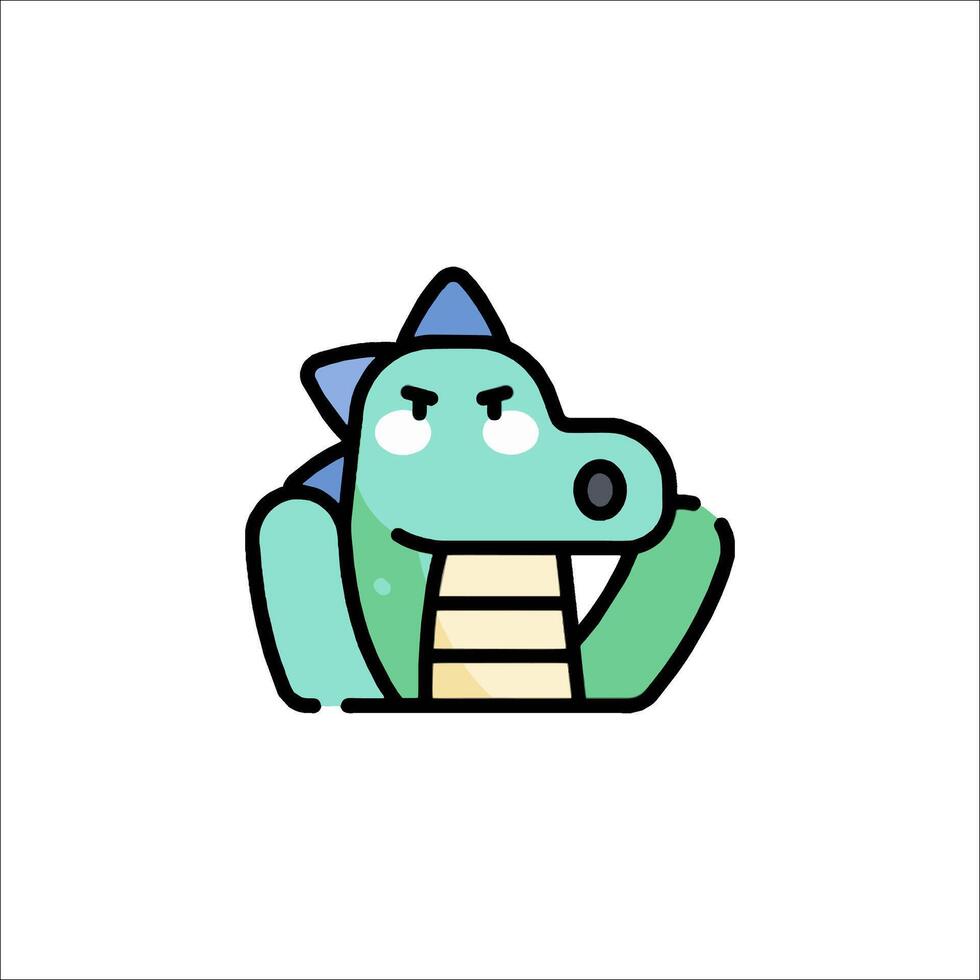 A cartoon dinosaur with a blue and green hat vector