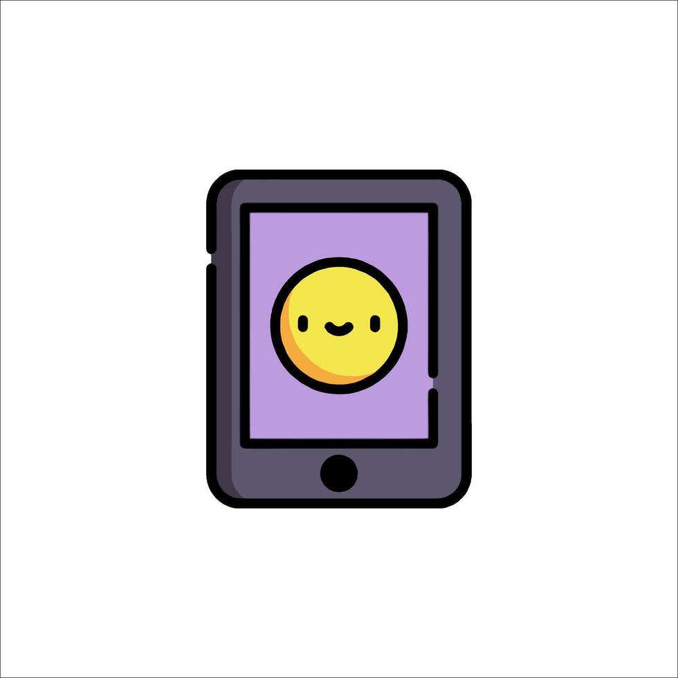 A smiley face on a phone screen vector