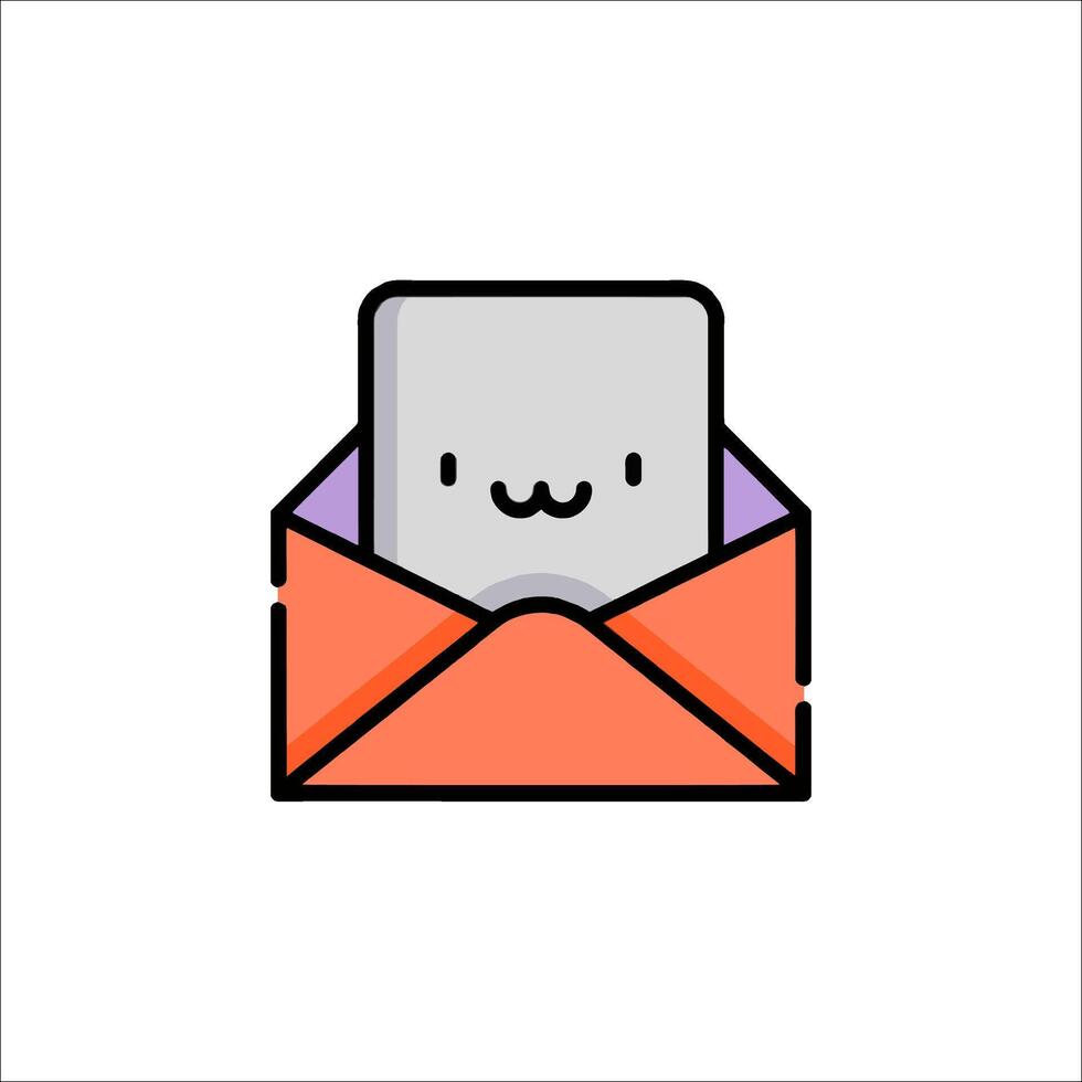 An envelope with a cute face inside vector