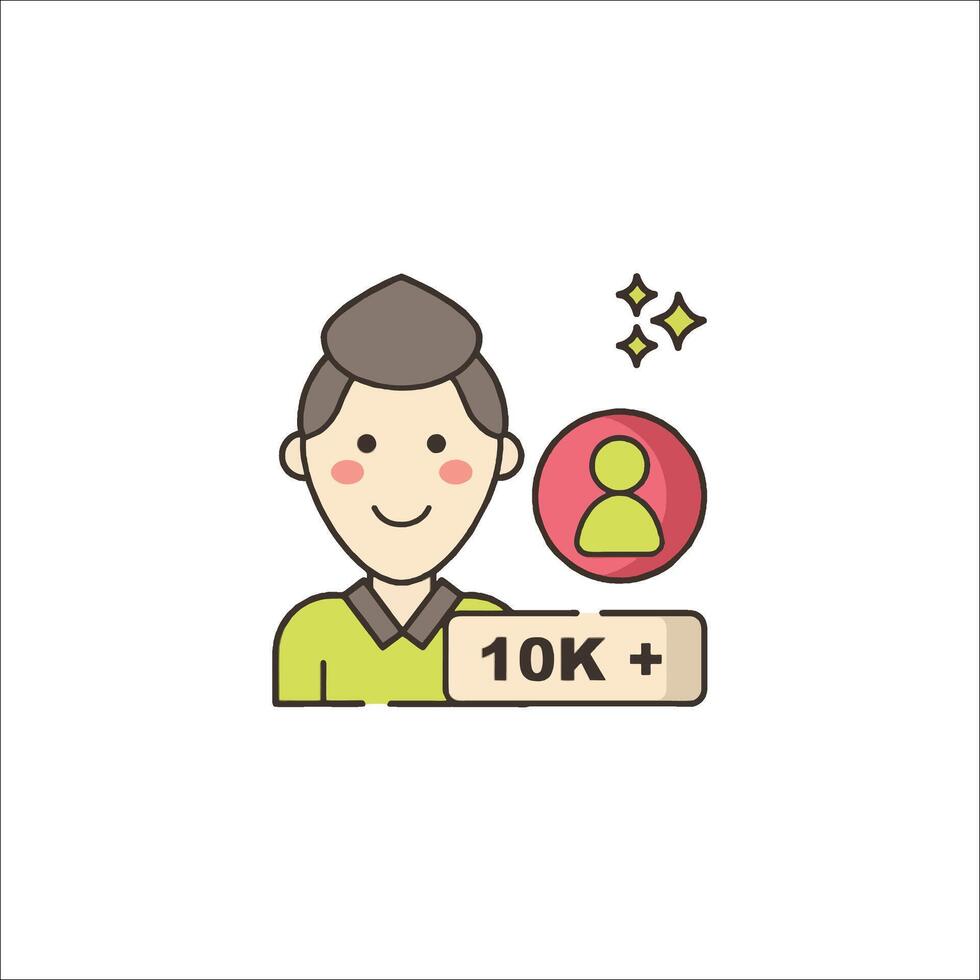A man holding a sign that says 10k vector