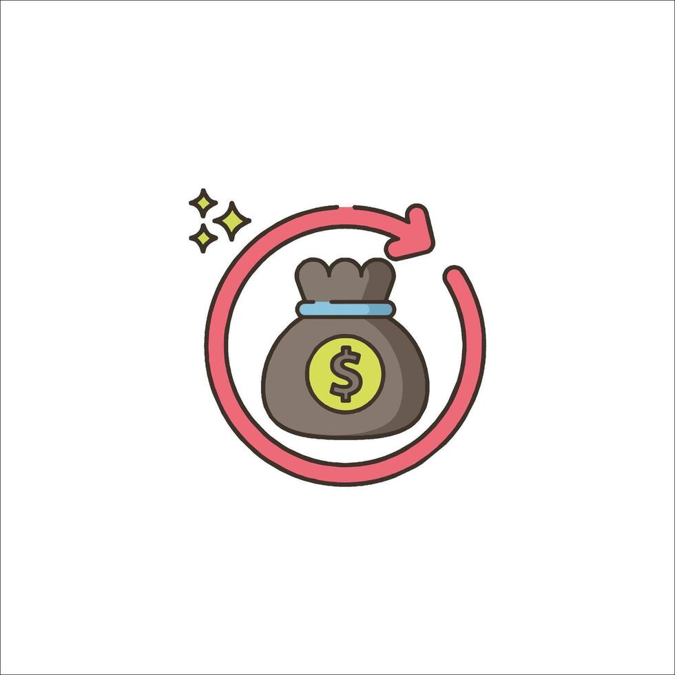 Money bag icon with a dollar sign vector
