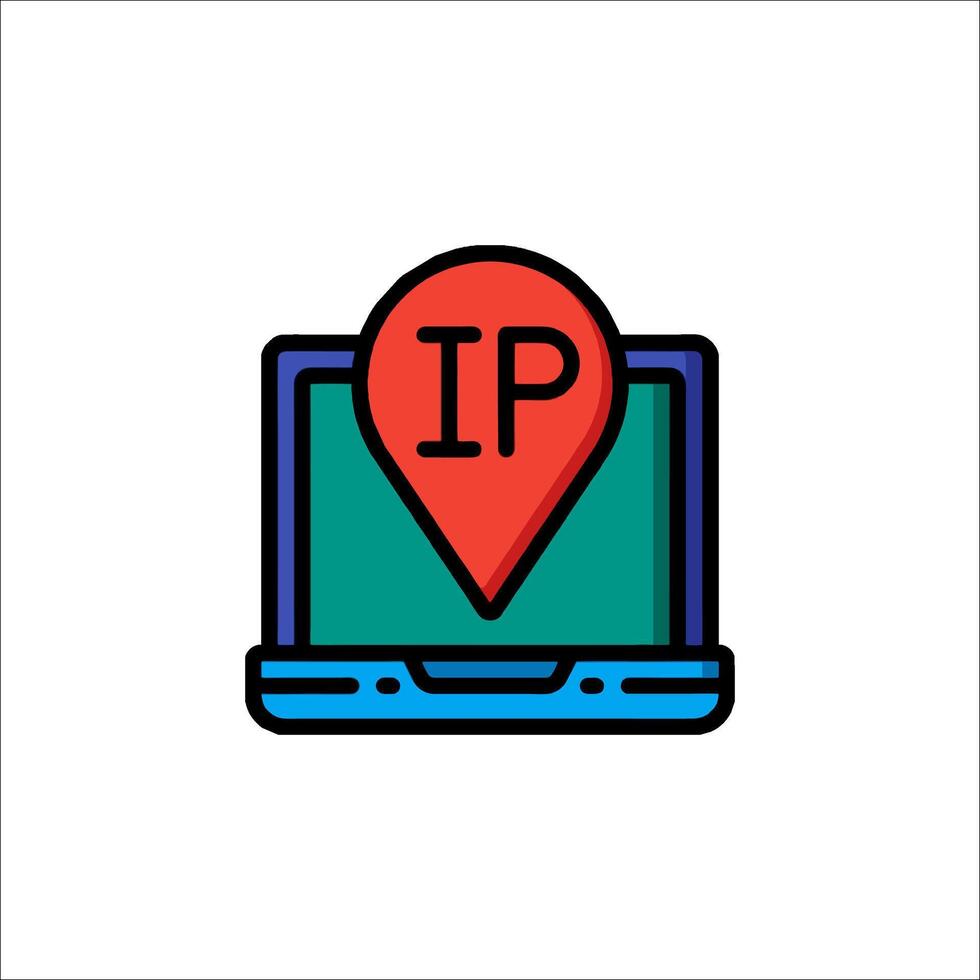 Ip address location icon illustration vector
