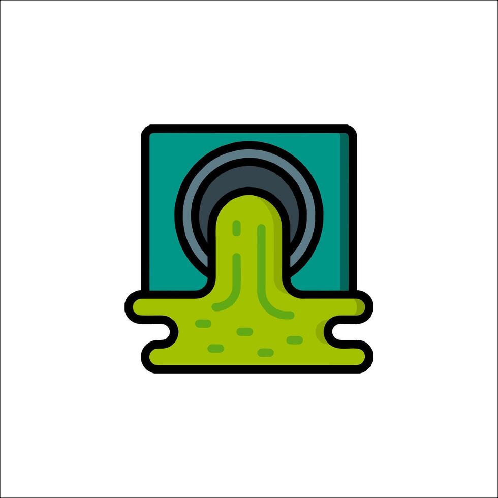 A green liquid coming out of a washing machine icon vector