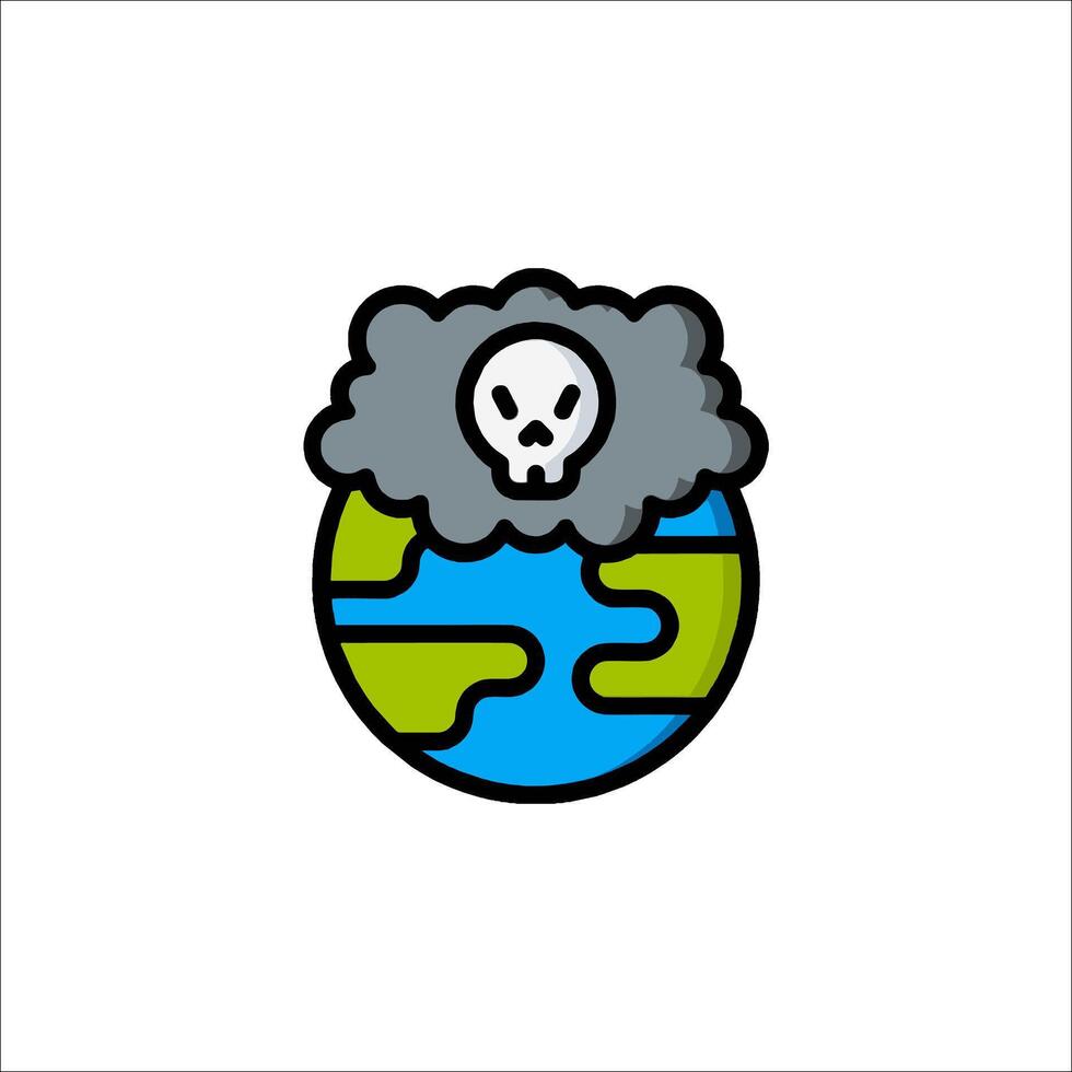 A skull and cloud on the earth with a skull on it vector