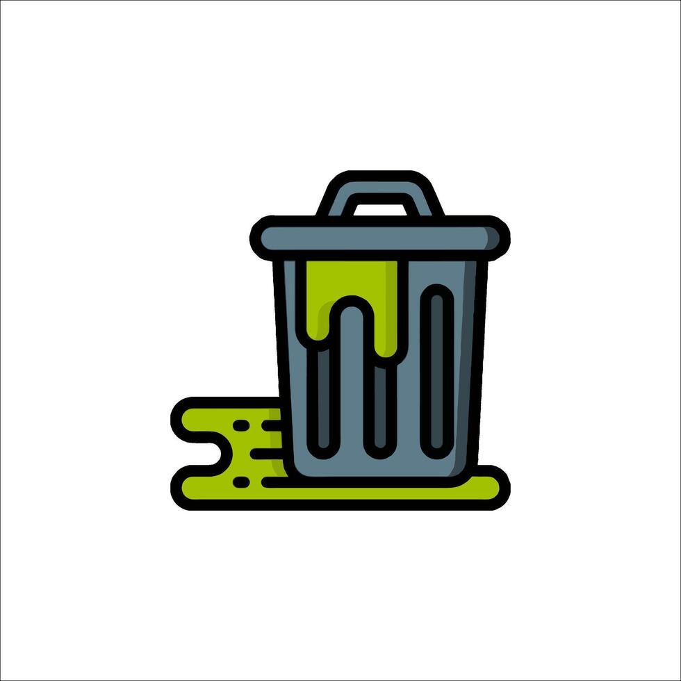 A trash can with green liquid on it vector