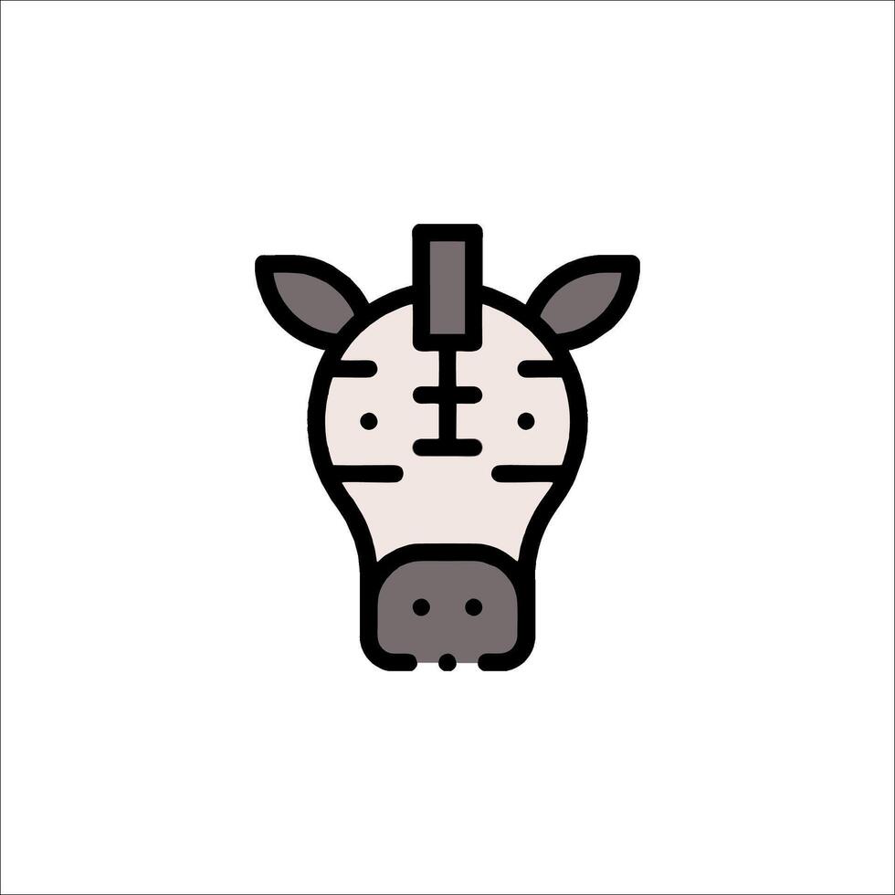 A zebra head icon in a simple style vector